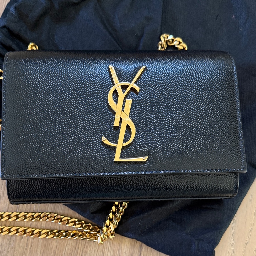Yves Saint Laurent Kate Crossbody Bag in Black with Gold Chain - Picture 4 of 5
